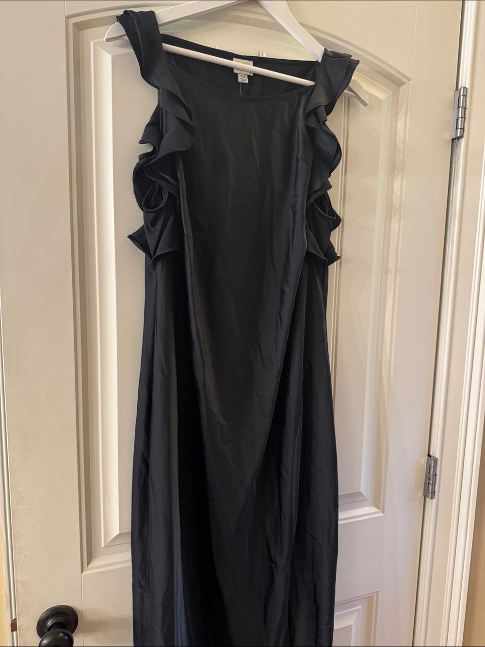 a new day Black Ruffled-Sleeve Maxi Dress